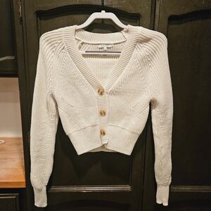 NWOT Z Supply Cream Tone Cropped Cardigan Extra Button; Pristine